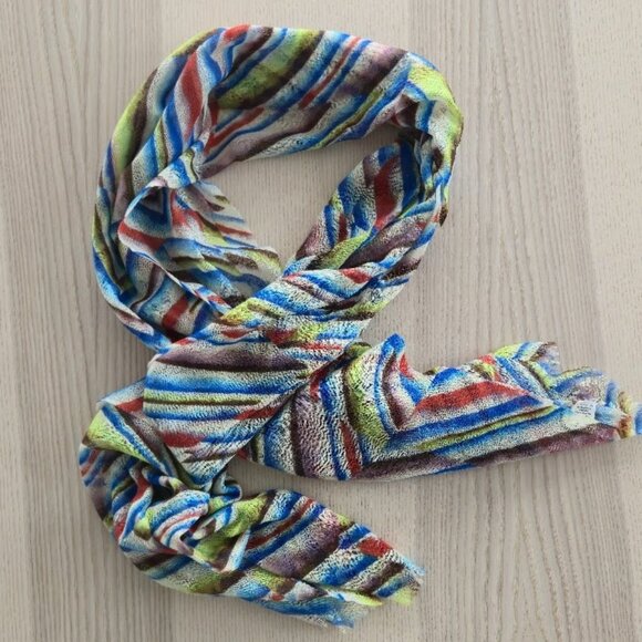 Wilfred Accessories - Wilfred Multicolor Geometric Wool Silk Scarf